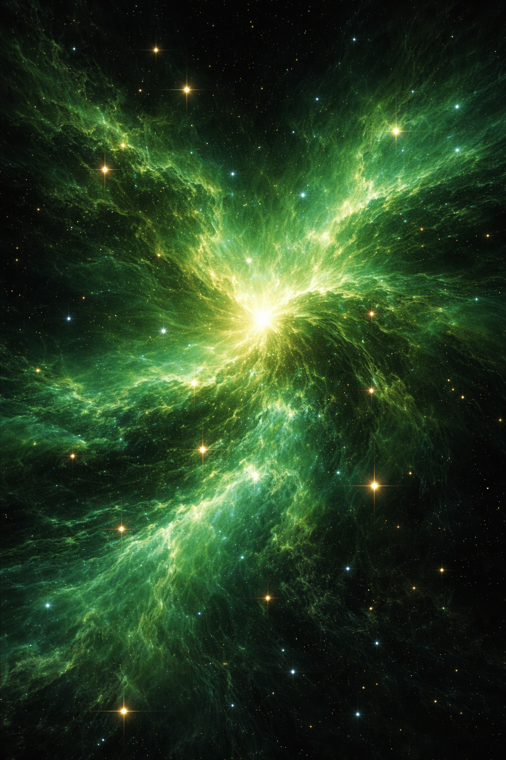 AI space art of glowing gas and dark dust woven into an interstellar cloud.